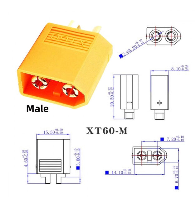 XT60 Male SC100 Protocol to DC 7.9x5.4mm Female Fast Charging Adapter