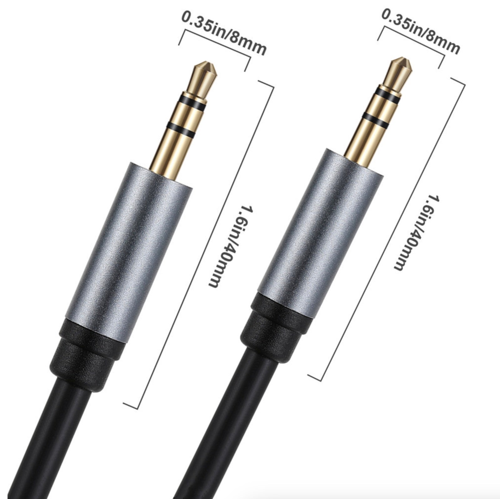 1/8" 3.5mm 3 Pole Male to 3.5mm 3 Pole Male Audio Auxiliary Cable