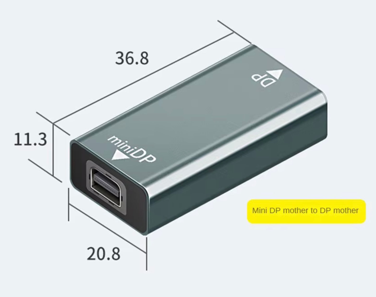 DisplayPort 1.4 Female to Mini DisplayPort Female 4K Video Adapter Connector