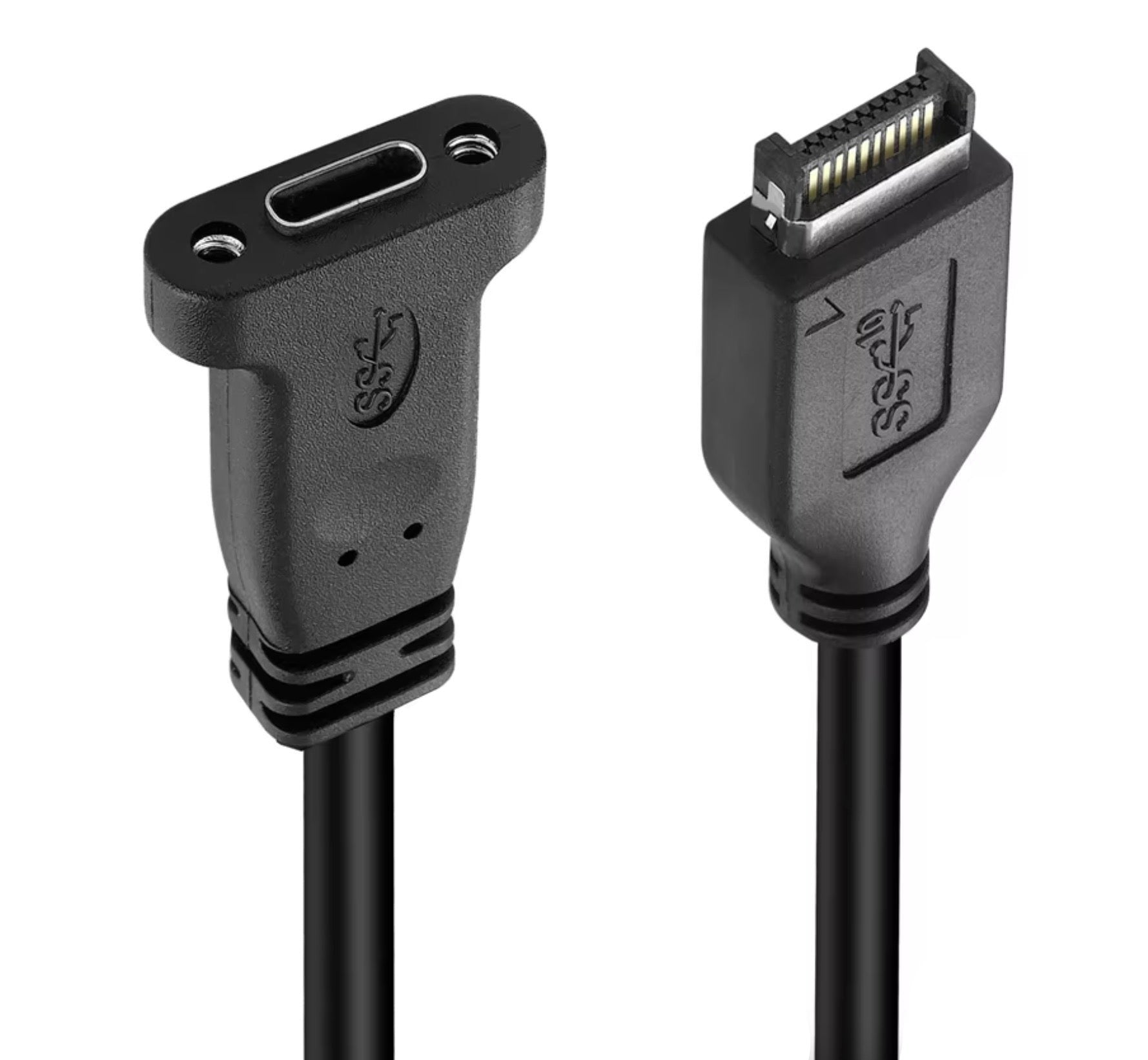 USB 3.1 Type E Male to USB Type C Female Cable with Bracket Panel