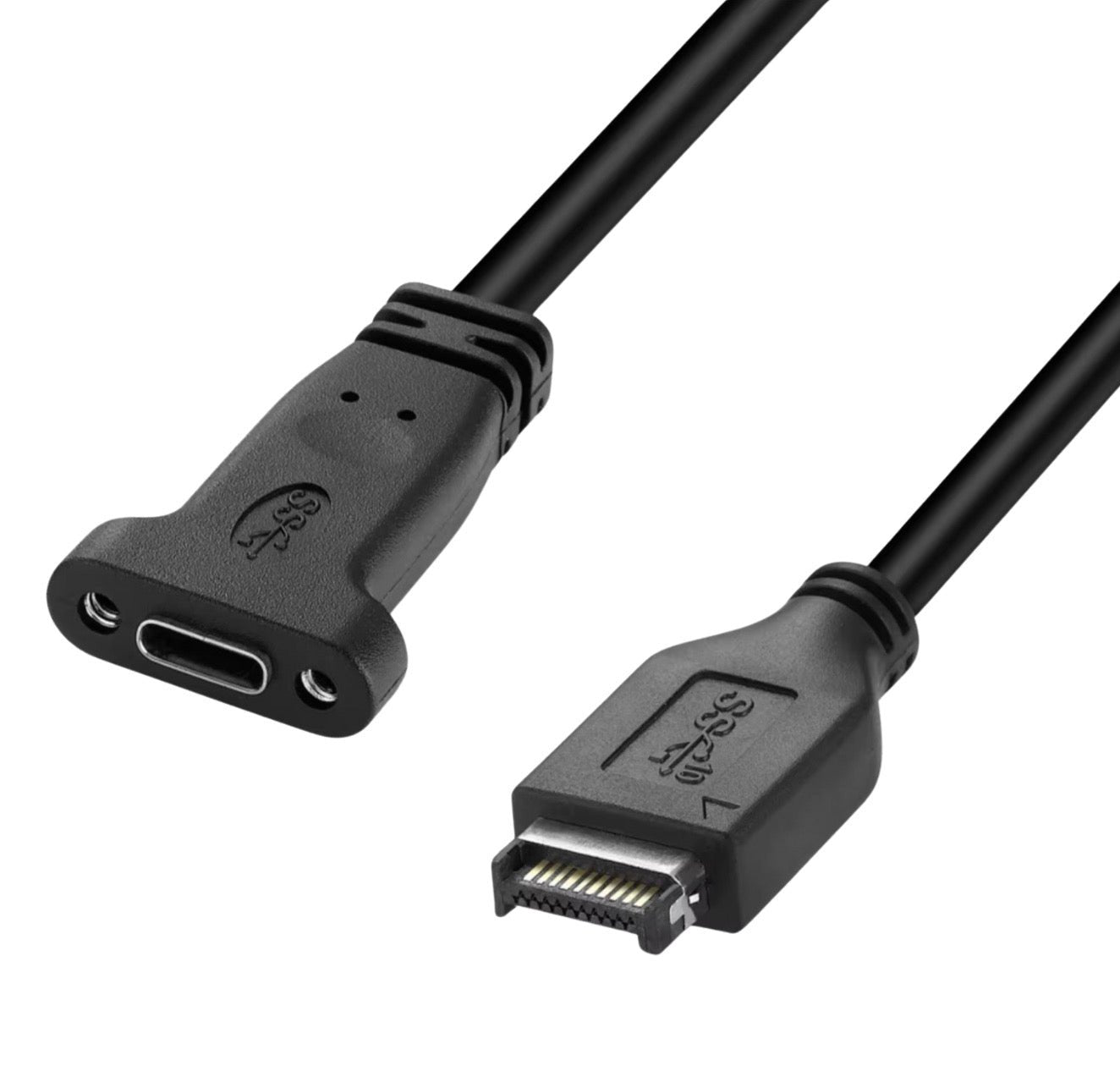 USB 3.1 Type E Male to USB Type C Female Cable with Bracket Panel