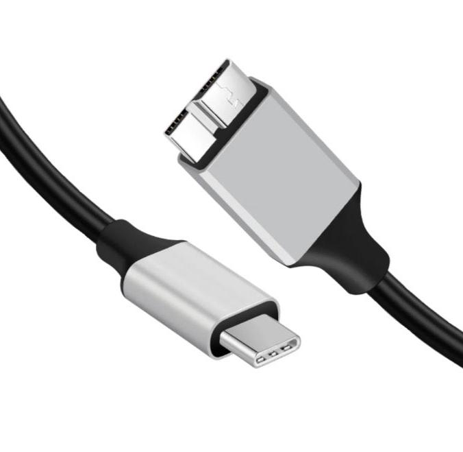 USB C Male to Micro B External Hard Drive Coiled Cable