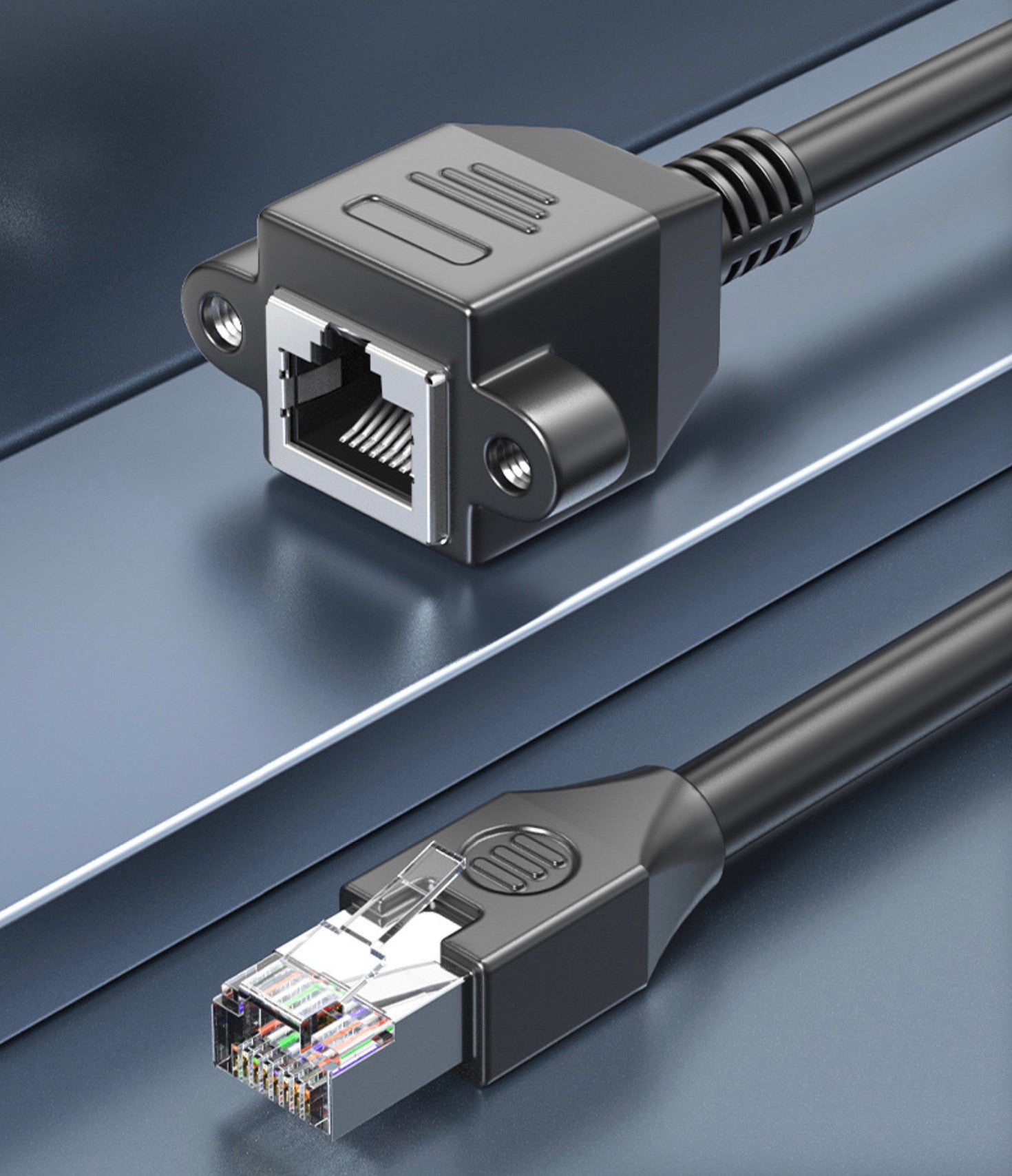 Cat 6 Panel Mount Cable - RJ45 Male to RJ45 Female Shielded Ethernet Network Connector