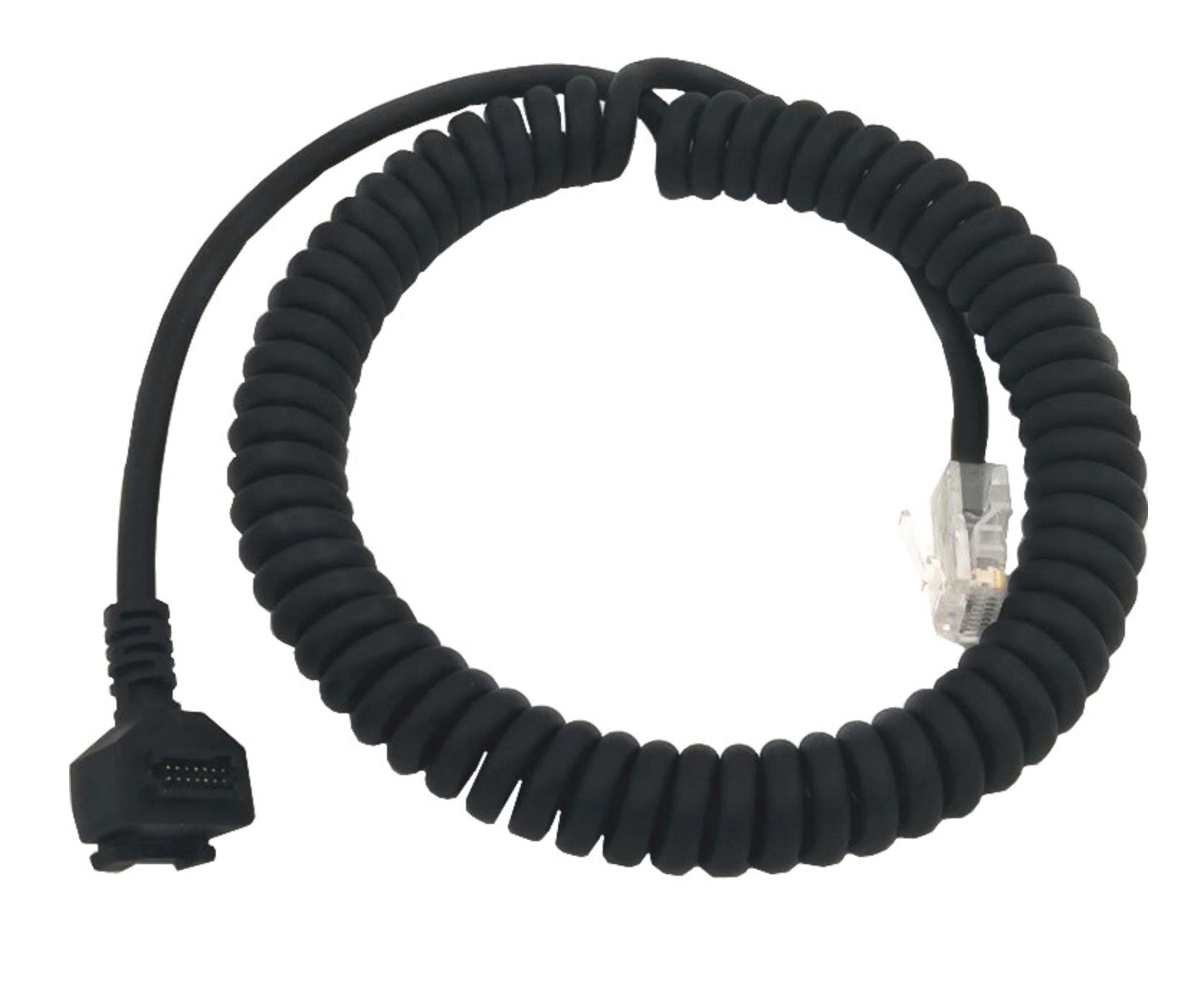 RJ45 8P8C Male to 14Pin Pitch 1.27 IDC Scanner Coiled Cable for VeriFone VX810