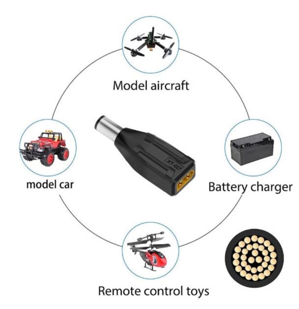 XT60 Male SC100 Protocol to DC 7.4x5.0mm Male Fast Charging Adapter