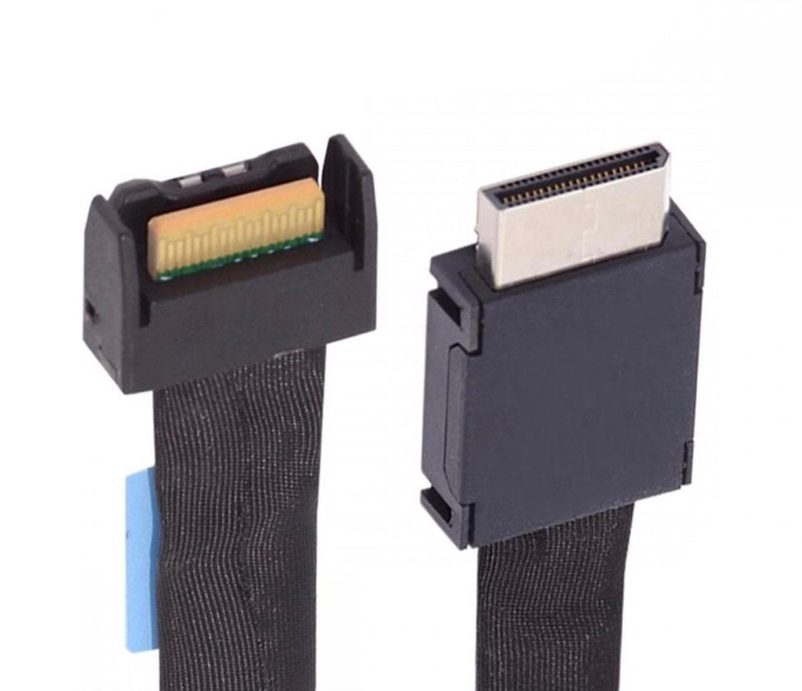 Gen5 PCI-E 5.0 Mini Cool Edge IO MCIO PCI-E 4i 38Pin to SFF-8611 Oculink 4X Extender Cable | Male to Male