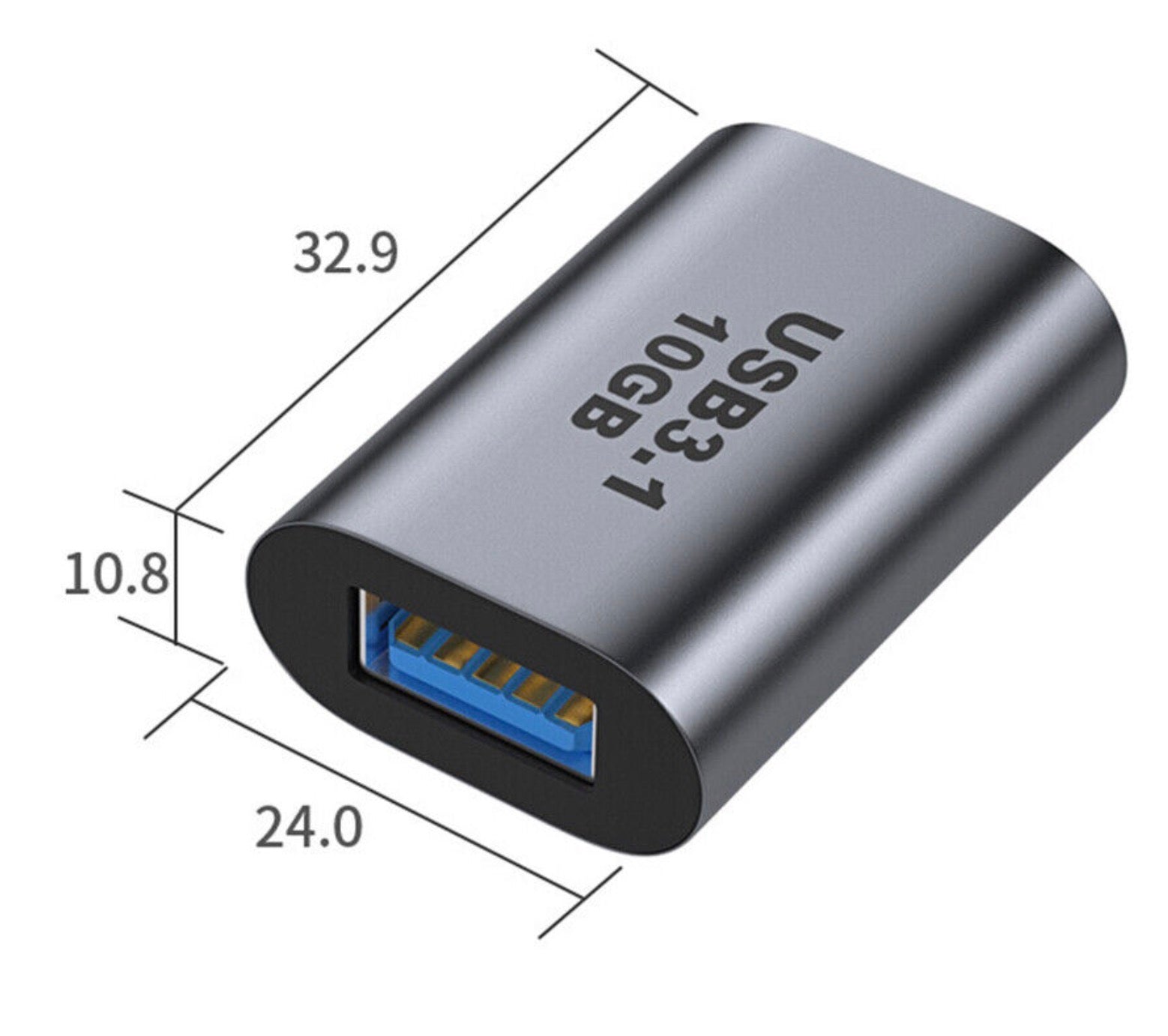 USB 3.0 A Female to USB C 3.1 Female Coupler Extender Adapter 10Gbps