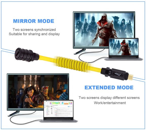 USB C Male to Female Coiled Cable 140W 20Gbps