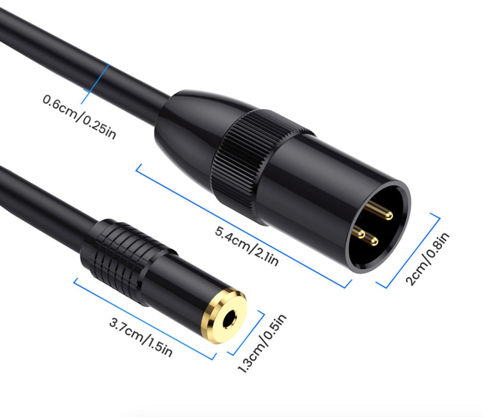 3.5mm to XLR Y Splitter, 3.5mm Female to Dual XLR Male Stereo Audio Extension Cable Converter