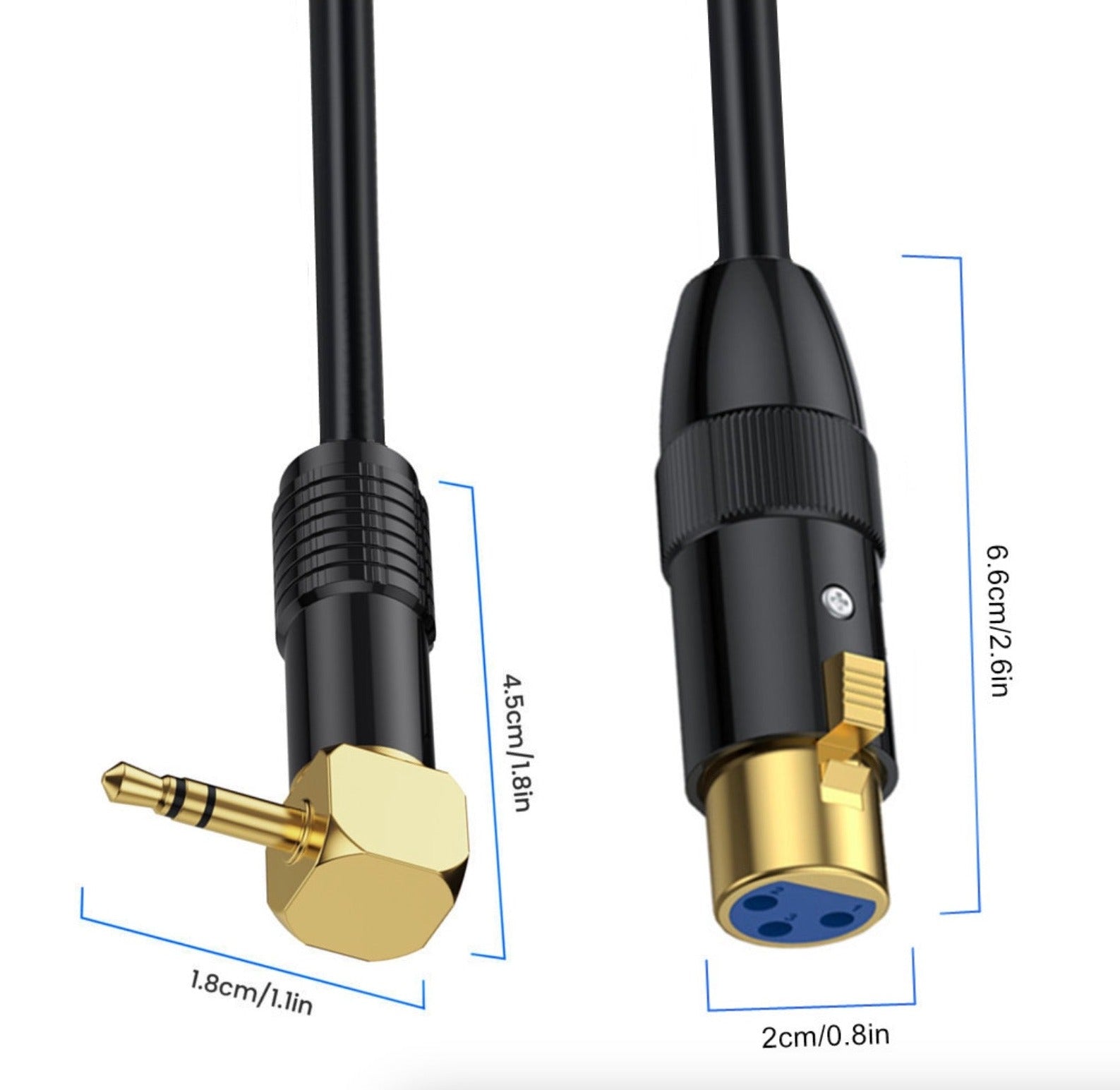 3.5mm to XLR Audio Cable | 3.5mm (1/8 Inch) TRS Stereo Male to XLR 3Pin Female Microphone Interconnect Extension Cable