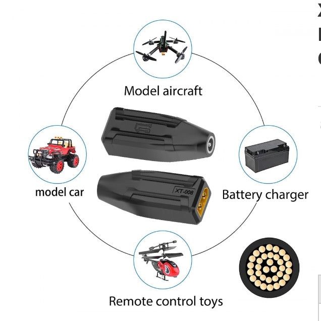 XT60 Male SC100 Protocol to DC 5.5x2.5mm Female Fast Charging Adapter