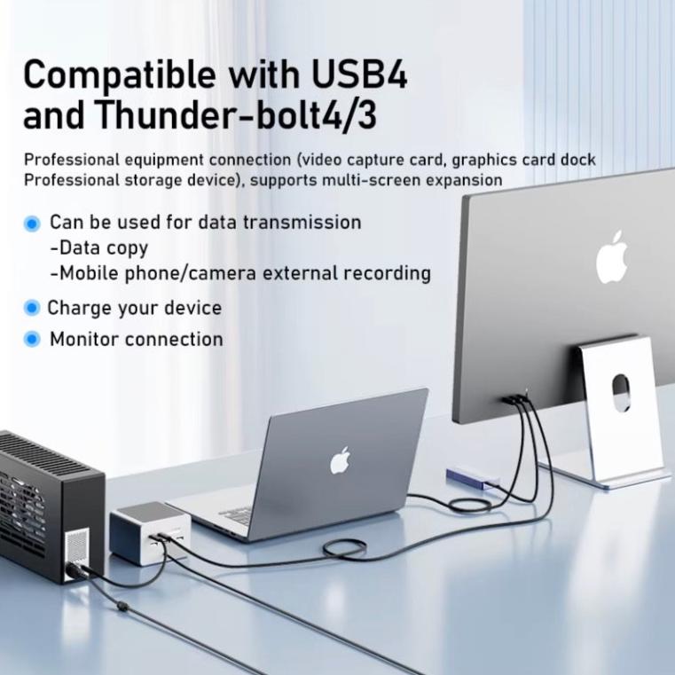 Thunderbolt 5 Cable, USB C Male to Male Data PD Fast Charging Cable USB4 80Gbps PD240W