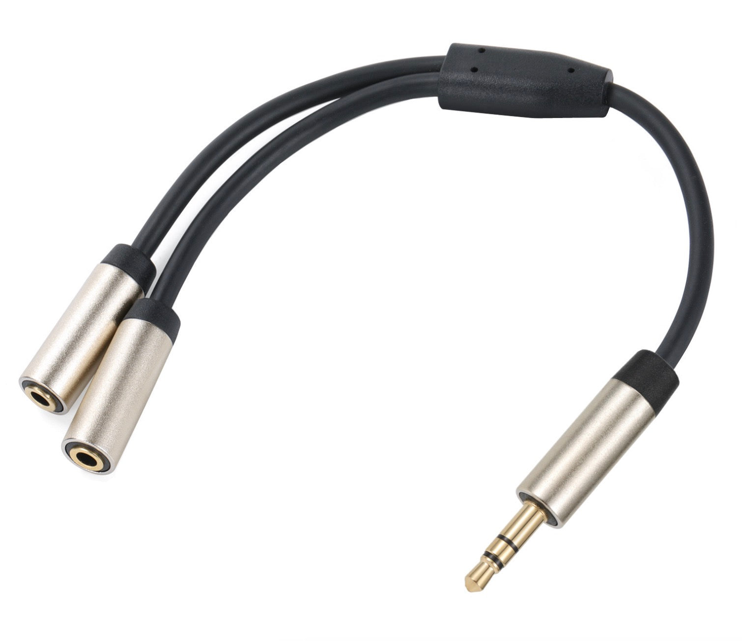 3.5mm Audio Stereo Y Splitter, 1/8 inch TRS Male to Dual 1/8 inch TRS Female Aux Extension Cable