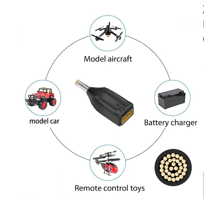 XT60 Male SC100 Protocol to DC 5.5x2.5mm Male Fast Charging Adapter