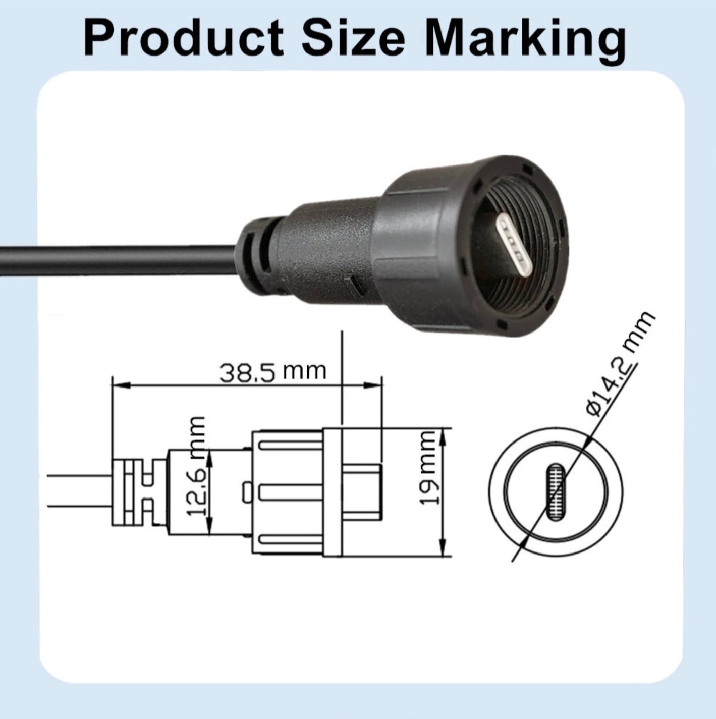 USB 3.0 A Male to USB C Waterproof Cable