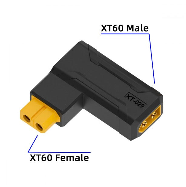 XT60 Male SC100 Protocol to XT60 Female Fast Charging Angled Horizontal Adapter