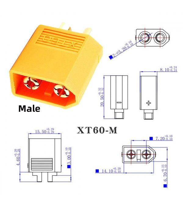 XT60 Male SC100 Protocol to EC5 Male Fast Charging Adapter