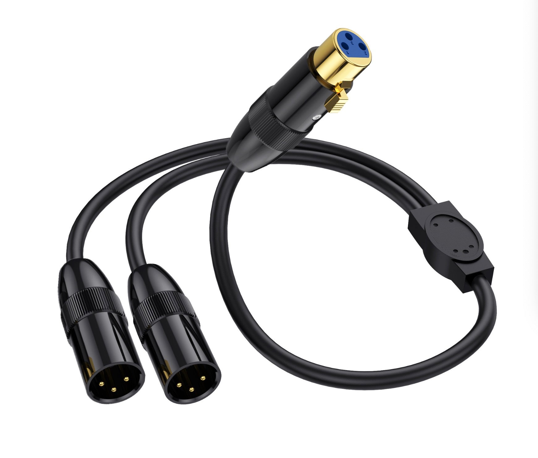 XLR Audio Y Splitter, 1 XLR Female to 2 XLR Male Patch Balanced Microphone Extension Cable