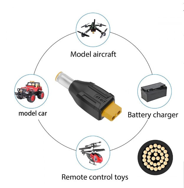 XT60 Female SC100 Protocol to DC 7.9x5.4mm Male Fast Charging Adapter