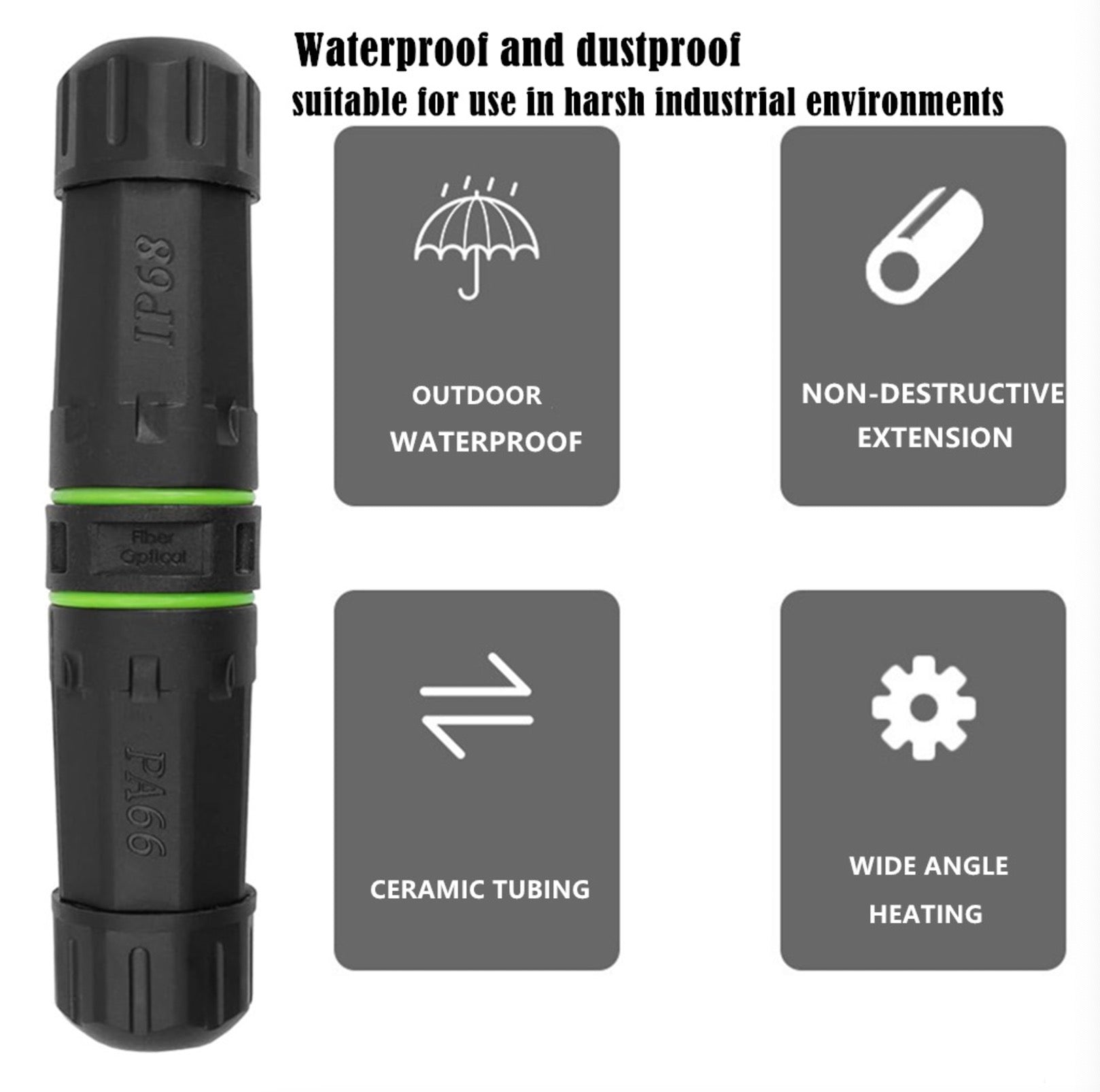 IP68 Waterproof Fiber Optical Coupler, SC-SC Outdoor Connector for Optic Network Lan Patch Panel