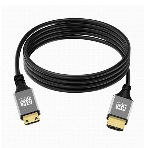 Mini HDMI 2.0 4K@60Hz Male to HDMI Male Braided Video Cable 0.3m