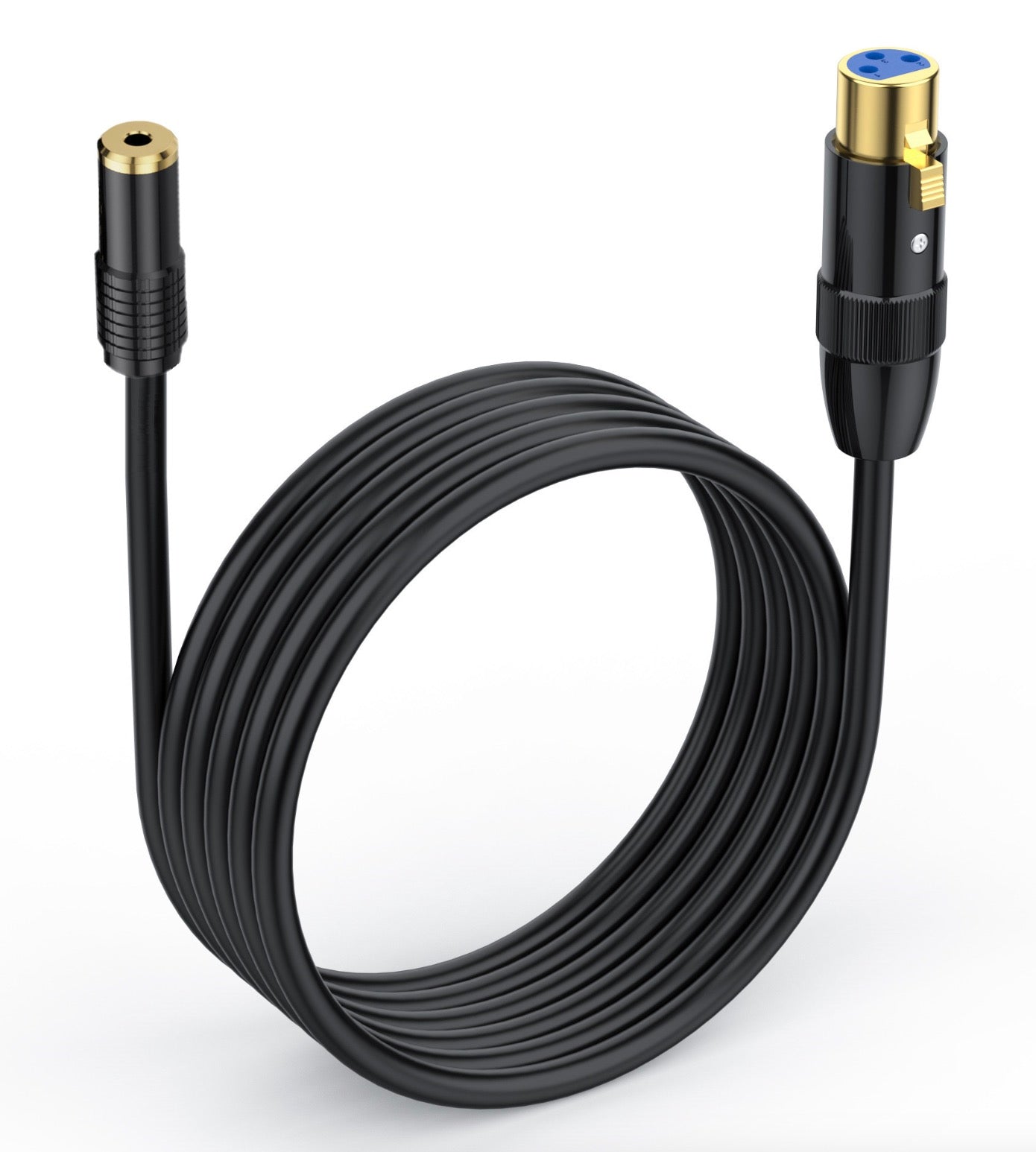 XLR to 3.5mm 1/8 Stereo Cable, Balanced XLR Female to 3.5mm Female TRS Mini Jack Audio Extension Cable