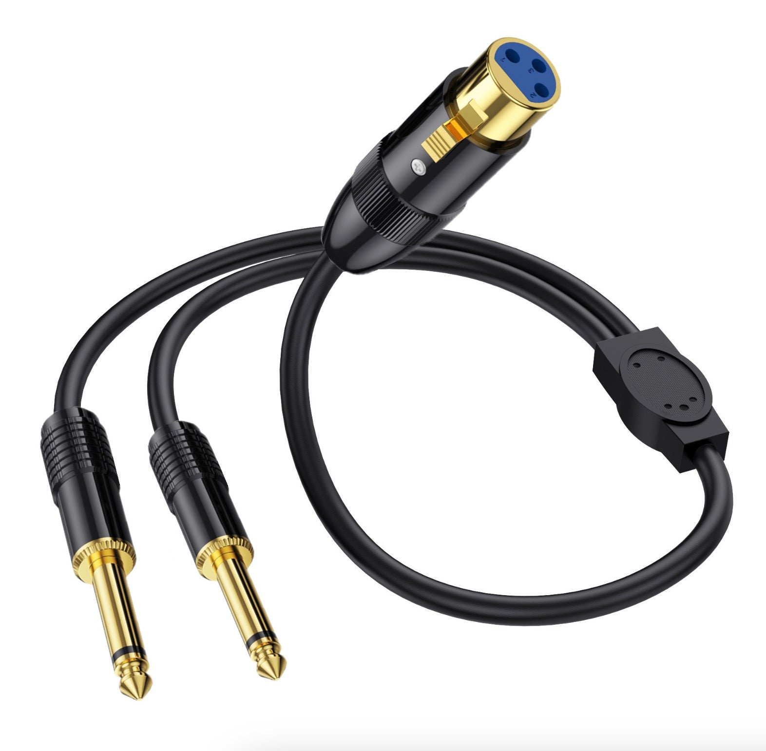 XLR to 1/4 inch Y Splitter | XLR 3Pin Female to Dual 6.35mm Mono TS Plug Mic Audio Converter Cable