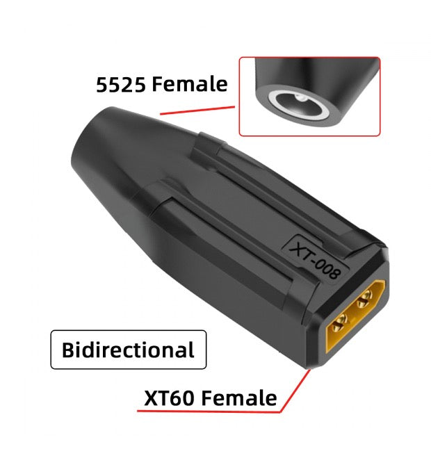 XT60 Male SC100 Protocol to DC 5.5x2.5mm Female Fast Charging Adapter