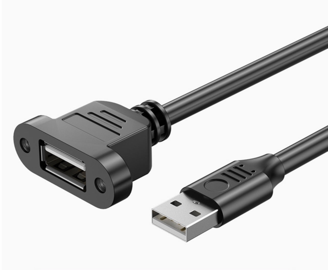 USB 2.0 Extension Cable, Type A Male to Female Panel Mount Cable