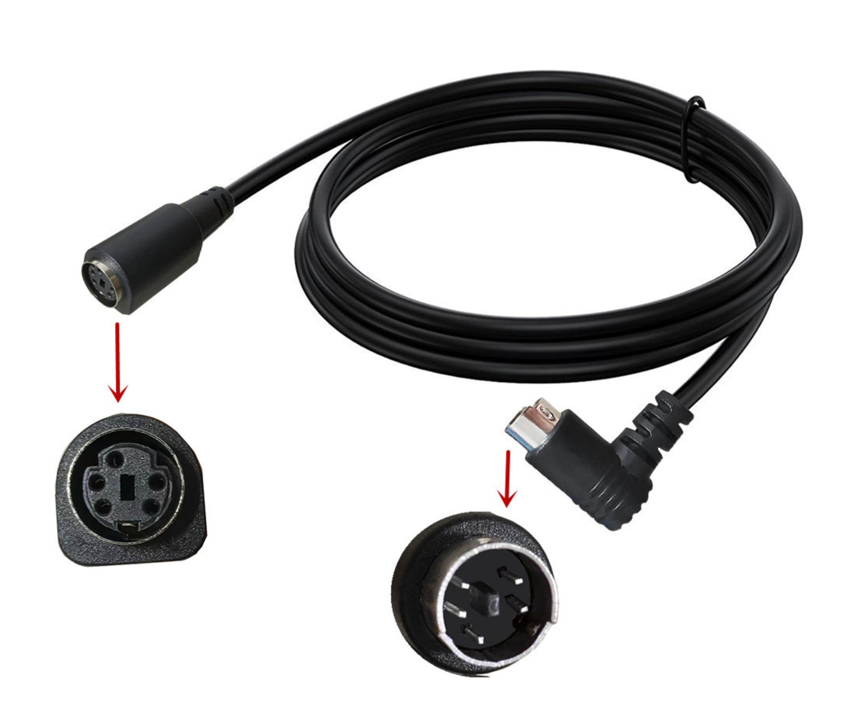 Mini DIN 5 Pin Core Audio Video Extension Cable, Male to Female S-video Connector