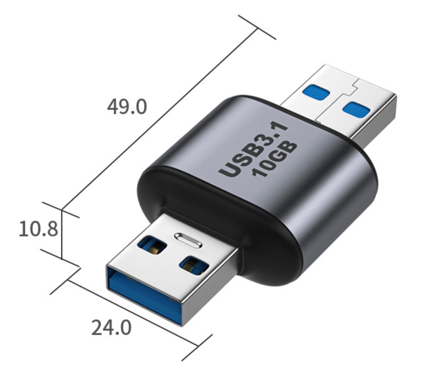 USB 3.0 A Male to USB 3.0 A Male OTG Extension Adapter 10Gbps