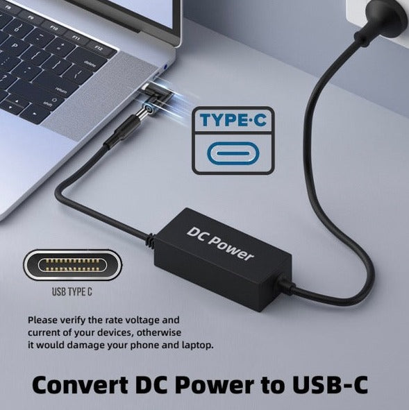 7.4 x 5.0mm Input to USB-C Angled Male Laptop Power Plug Charging Adapter