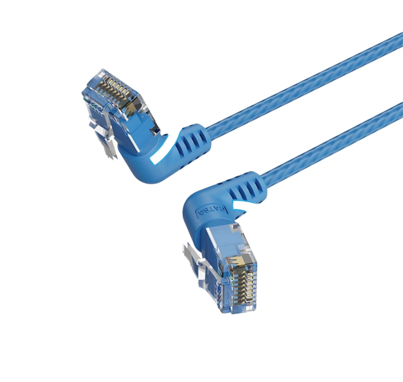 Cat6A UTP Ethernet Patch Cable, 360 Degree Rotation RJ45 Slim Network Lan Router Cord