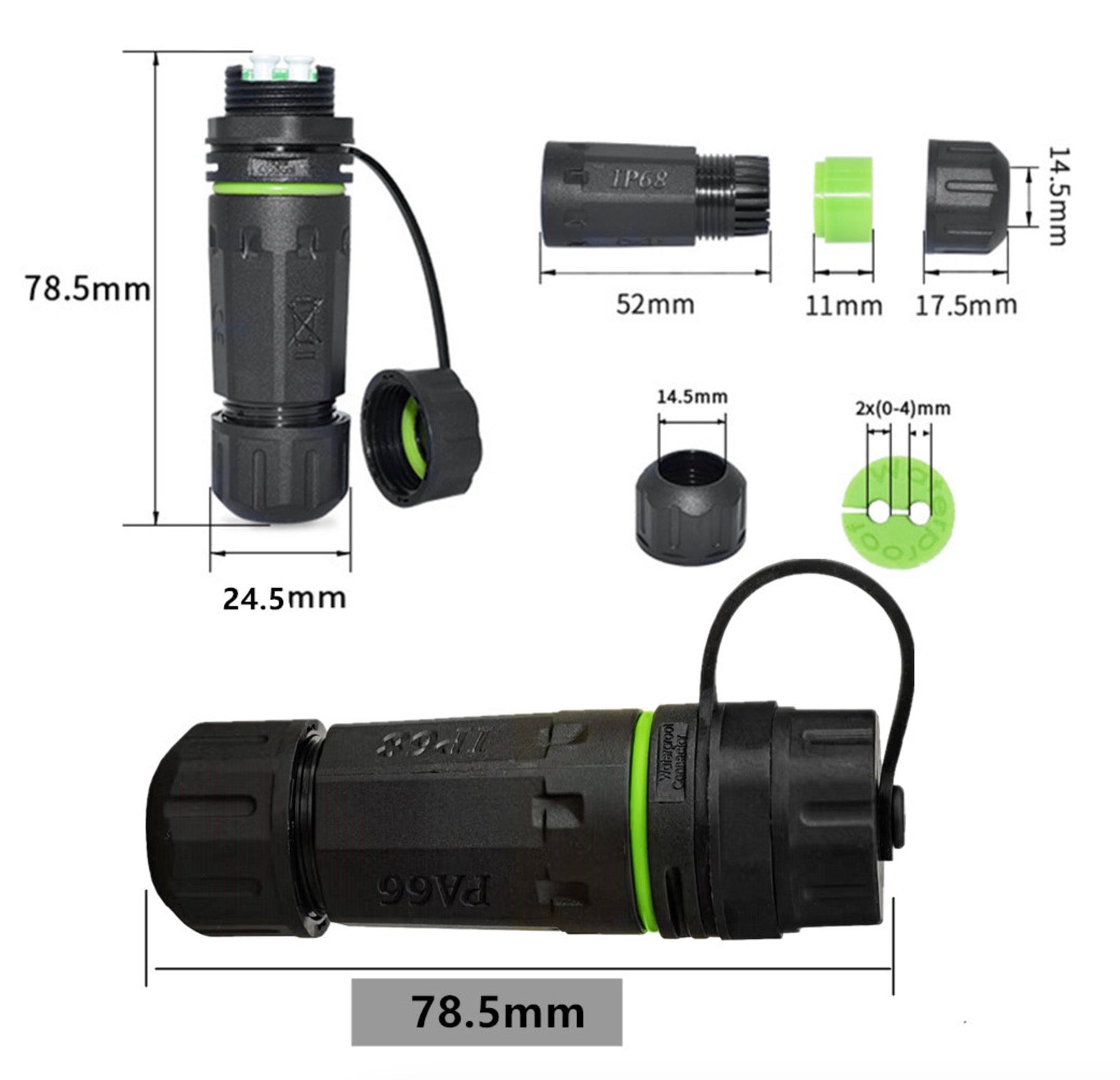 IP68 Waterproof Fiber Optical Coupler, LC to LC Outdoor Extender for Optic Network Lan LC Patch Panel