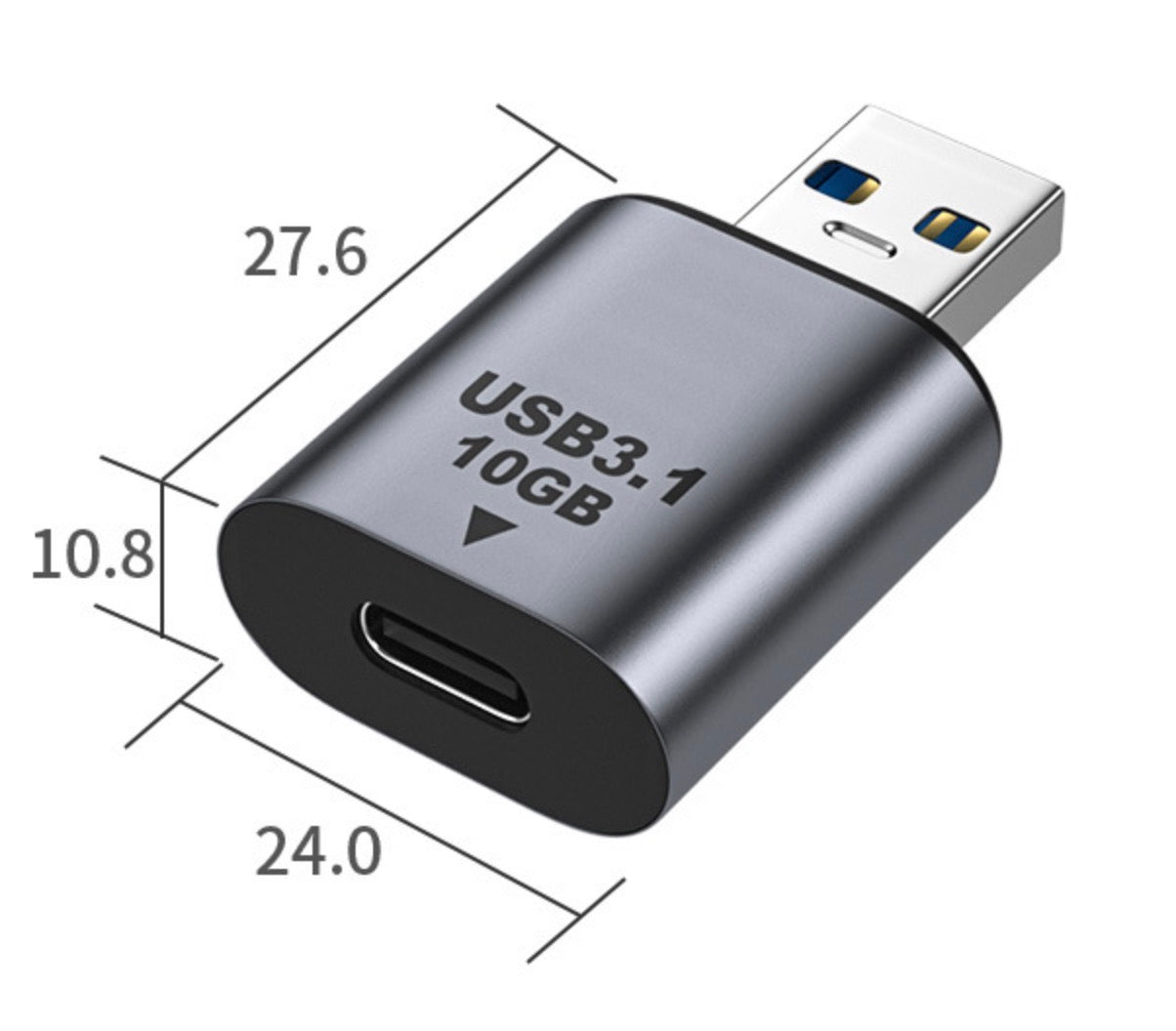 USB 3.0 A Male to USB C 3.1 Female Extension Adapter 10Gbps