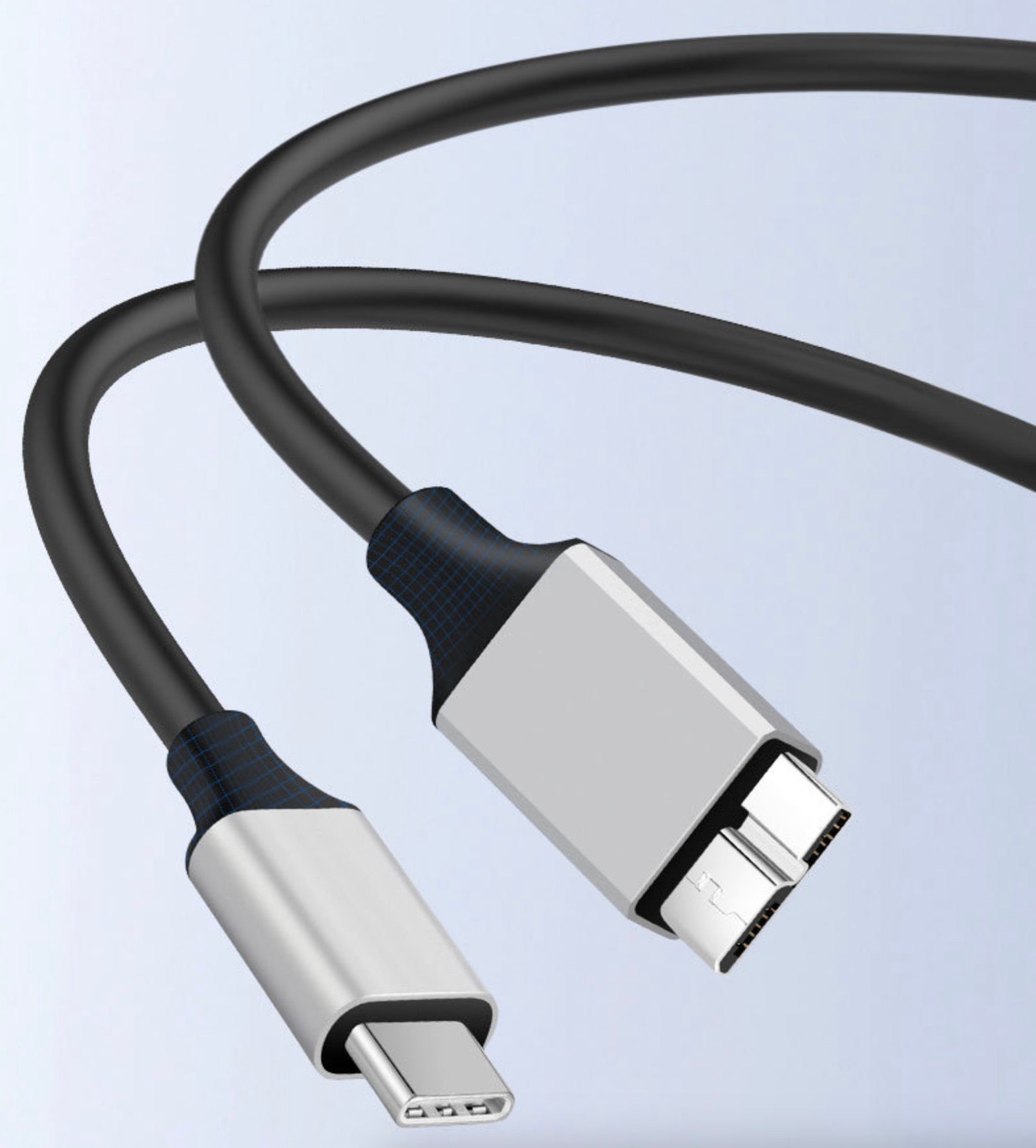 USB C Male to Micro B Male Hard Drive Data Cable