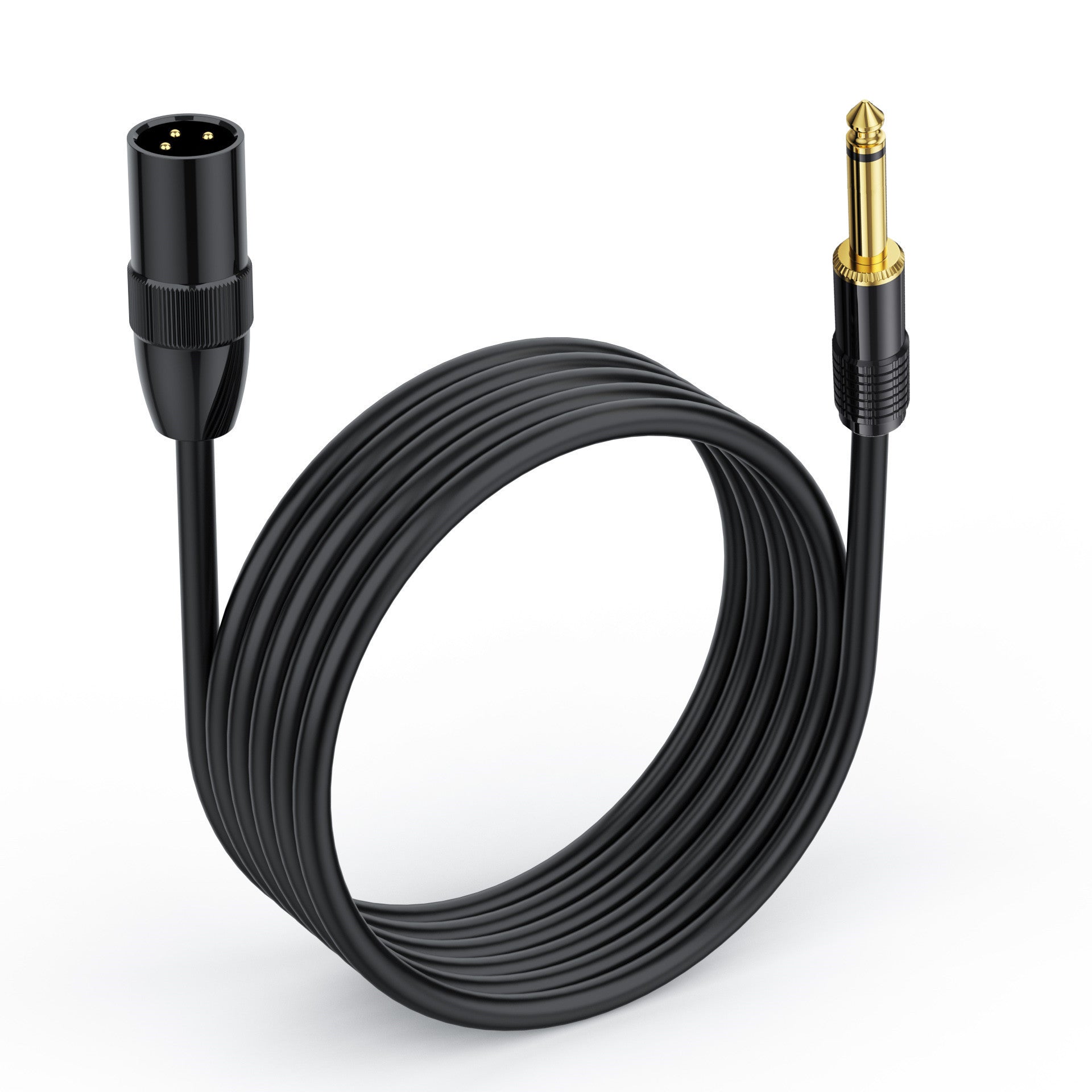 XLR to 1/4 inch Mono Microphone Cable, 6.35mm 1/4 inch TS Male to XLR Male Unbalanced Interconnect Audio Cable for Dynamic Microphone