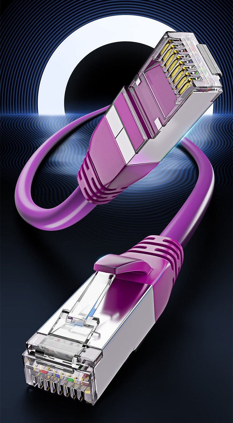 Cat7 Network Cable, RJ45 Male to Male Patch Ethernet Lan Cable | 10Gbit/s, 600MHz | Purple