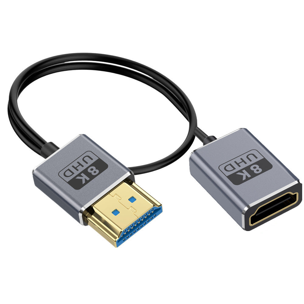 Ultra Thin HDMI 2.1 Coaxial Extension Cable, High Speed 48Gbps 8K@60Hz Male to Female Flexible Cord