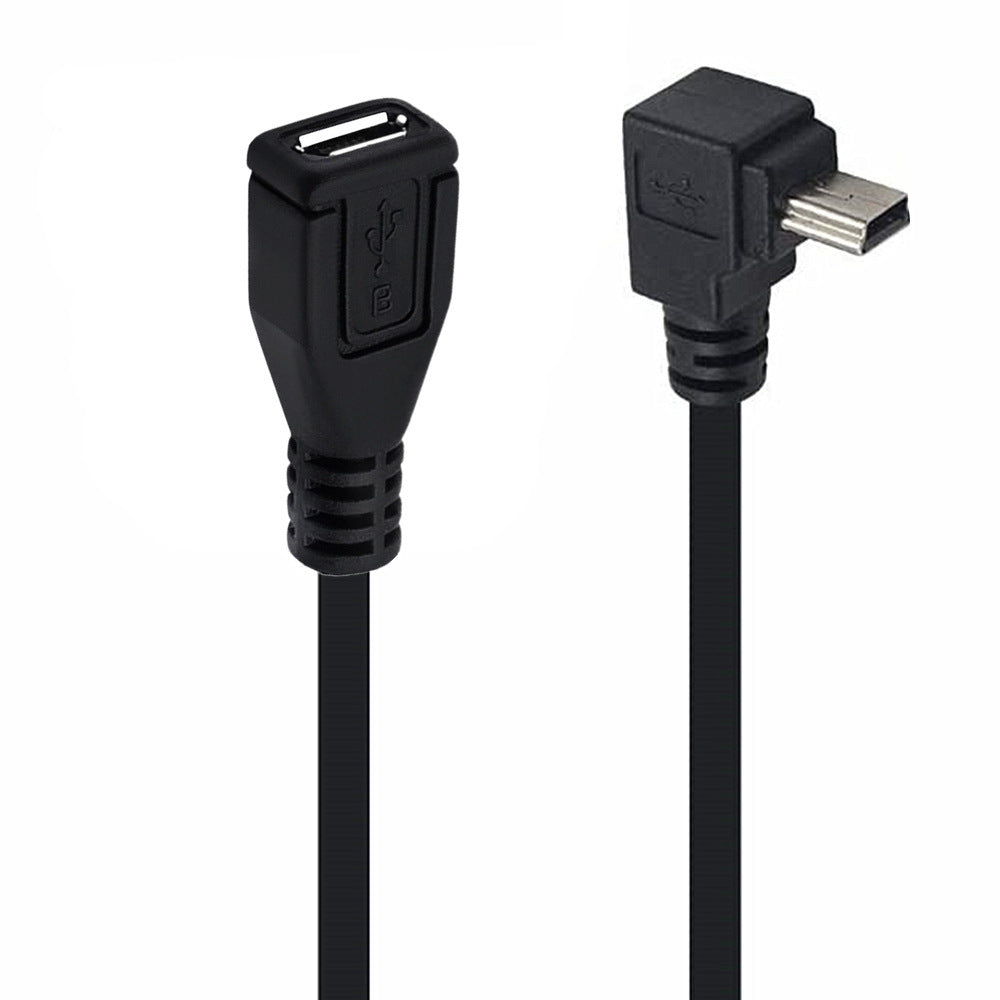 USB 2.0 Mini B 5-Pin Male to Micro Female Extension Cable | Up Angle