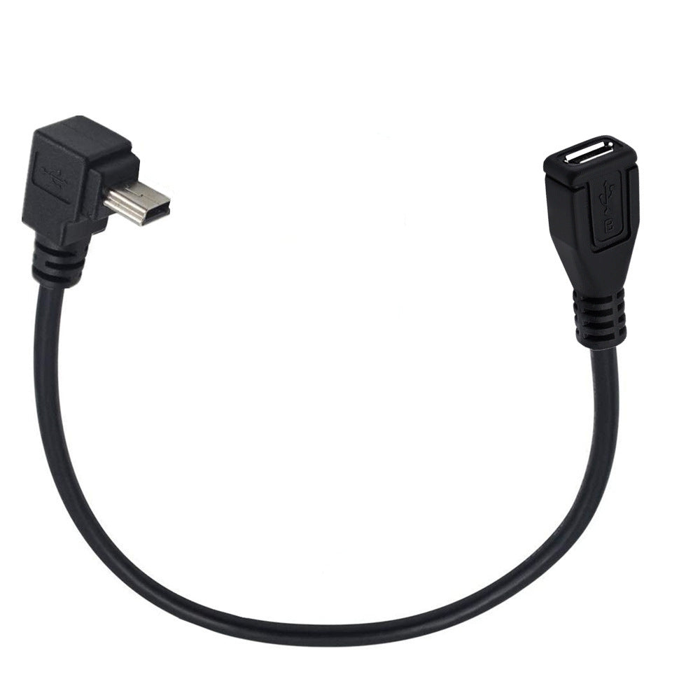 USB 2.0 Mini B 5-Pin Male to Micro Female Extension Cable | Up Angle