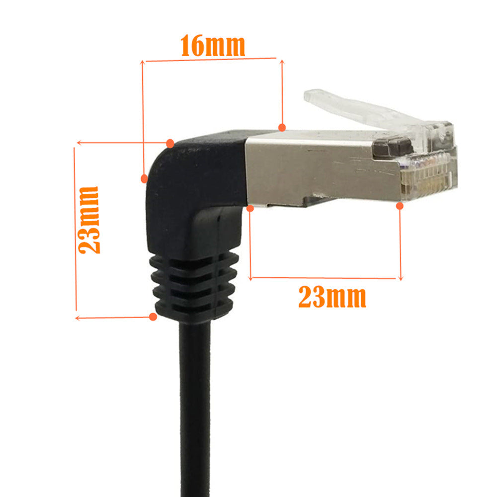 Cat5 Ethernet Cable, RJ45 Male to Male 90 Degree Internet Network LAN Cable Patch Cord for PC, Router, Modem, Printer