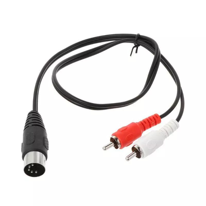 Din 5Pin Male to Dual RCA Male Audio Cable