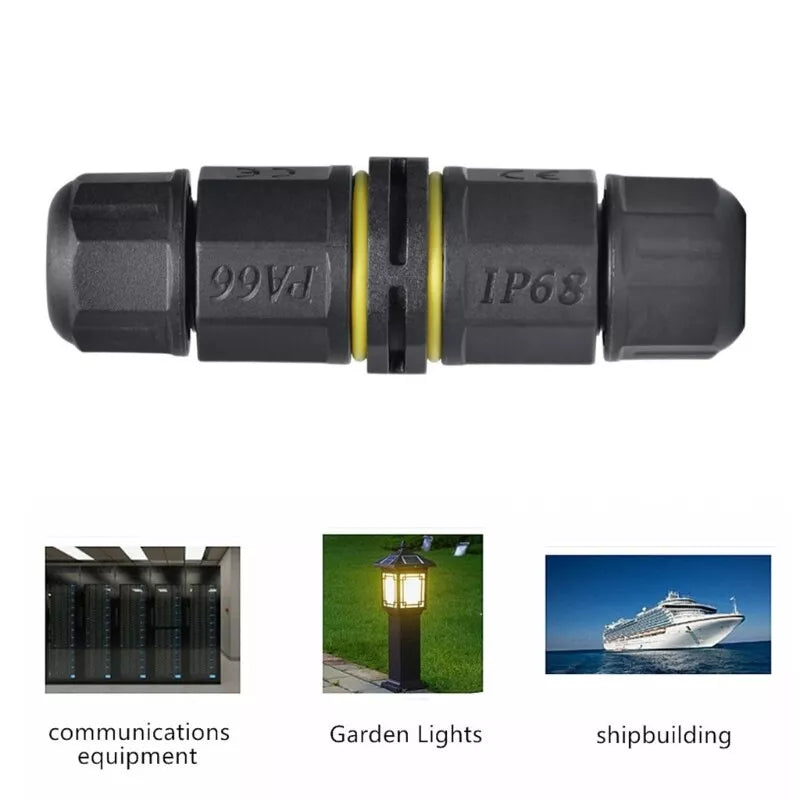 IP68 4 Pole Junction Box Connector, M20 Waterproof Power Cable External Sleeve Coupler for Outdoor LED Street Landscape Light