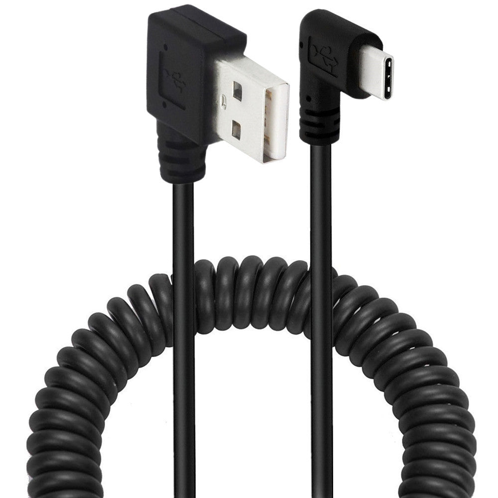 USB 2.0 Type A to USB C 3.1 Data Charging Spiral Cable