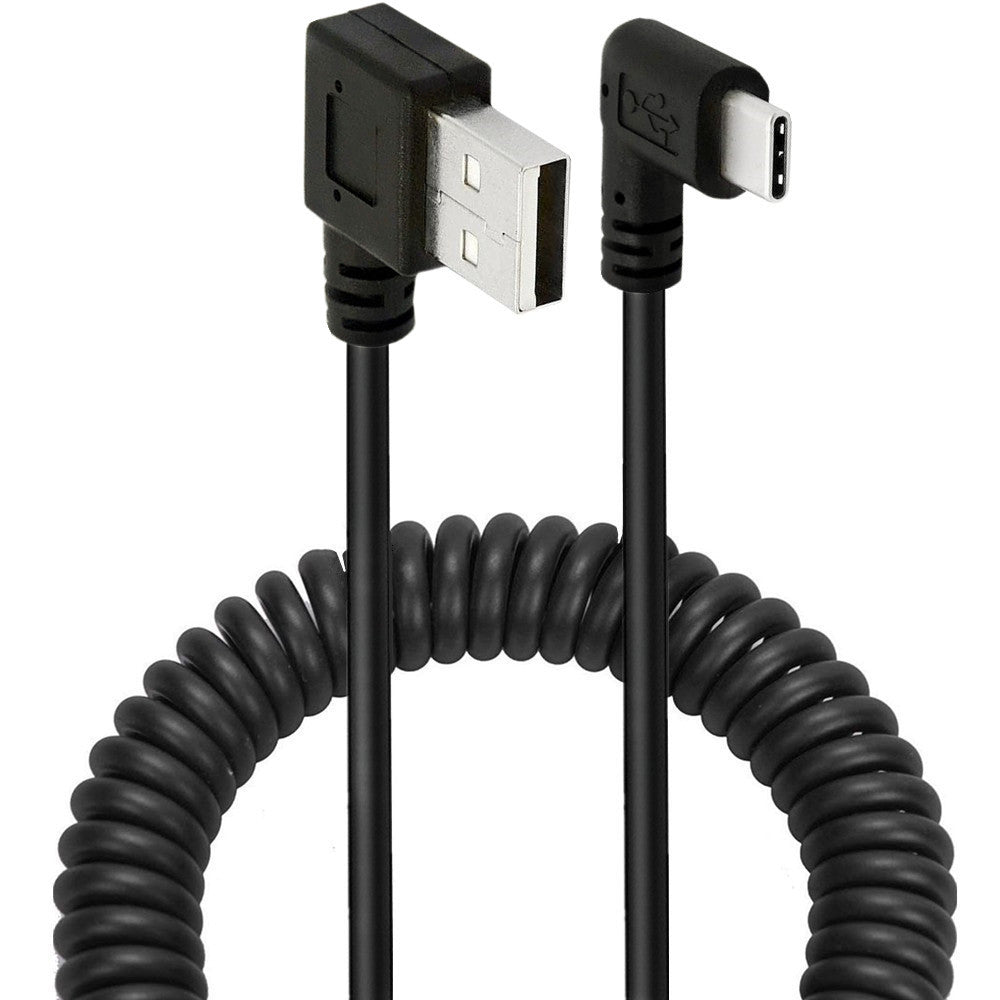 USB 2.0 Type A to USB C Data Charging Coiled Cable