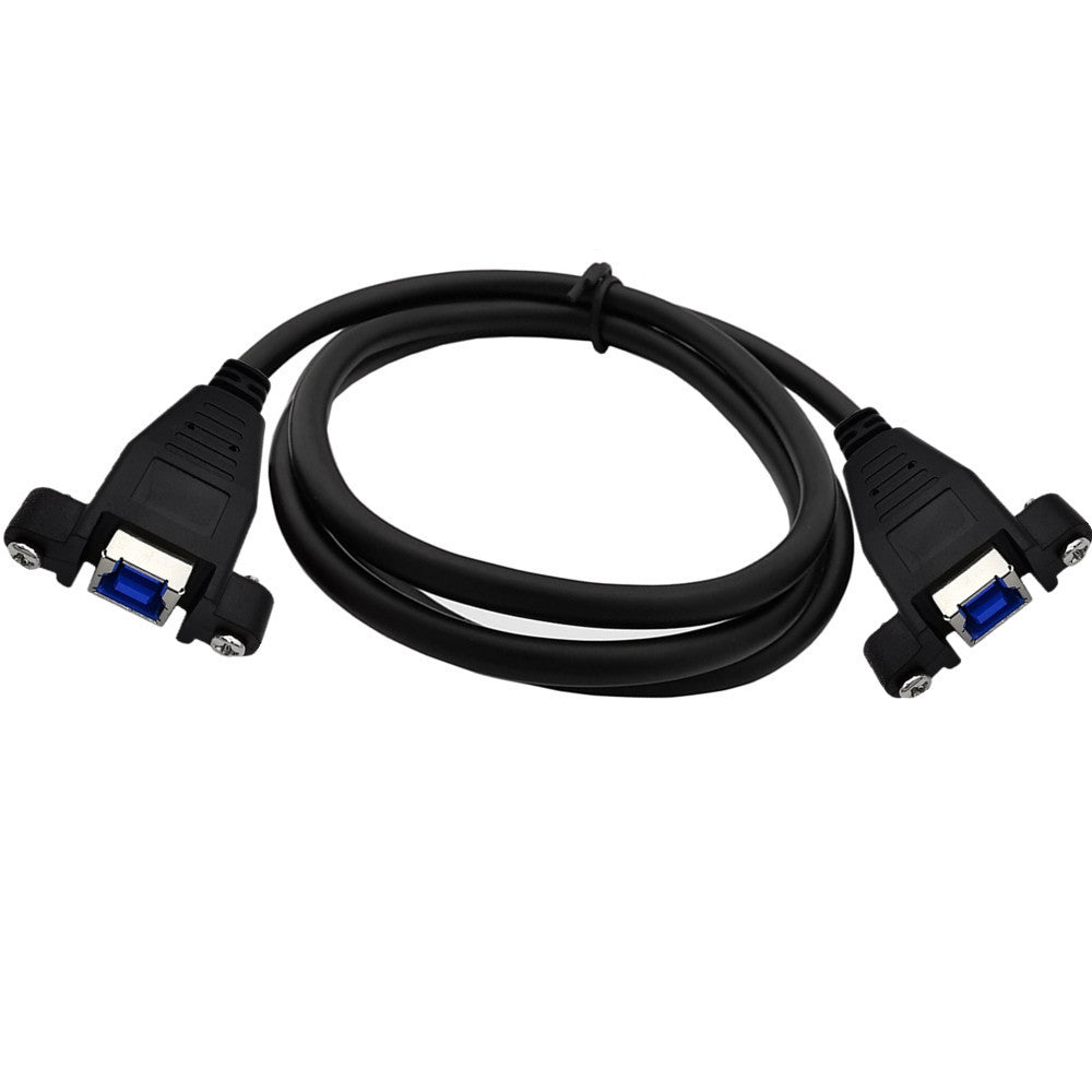 USB 3.0 Type B Female to USB 3.0 B Female Back Panel Mount Extension Cable 0.5m