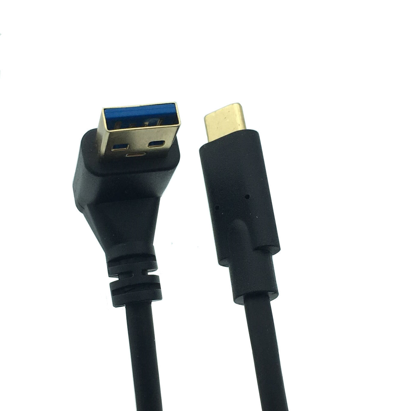 USB-A 3.0 Up Angle to USB-C Data Sync Charge Cable 0.25m