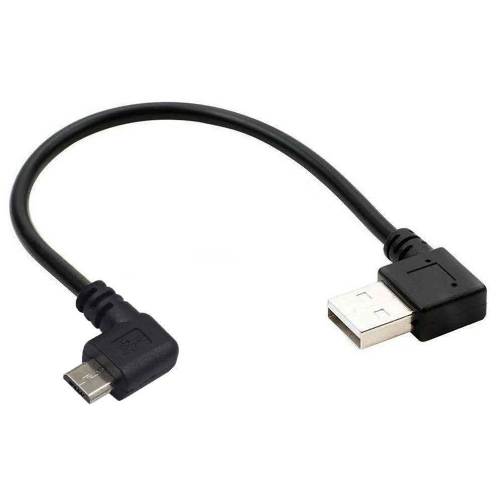 USB 2.0 Type A to Micro B 5Pin Male Data Charging Cable | Left to Left Angle