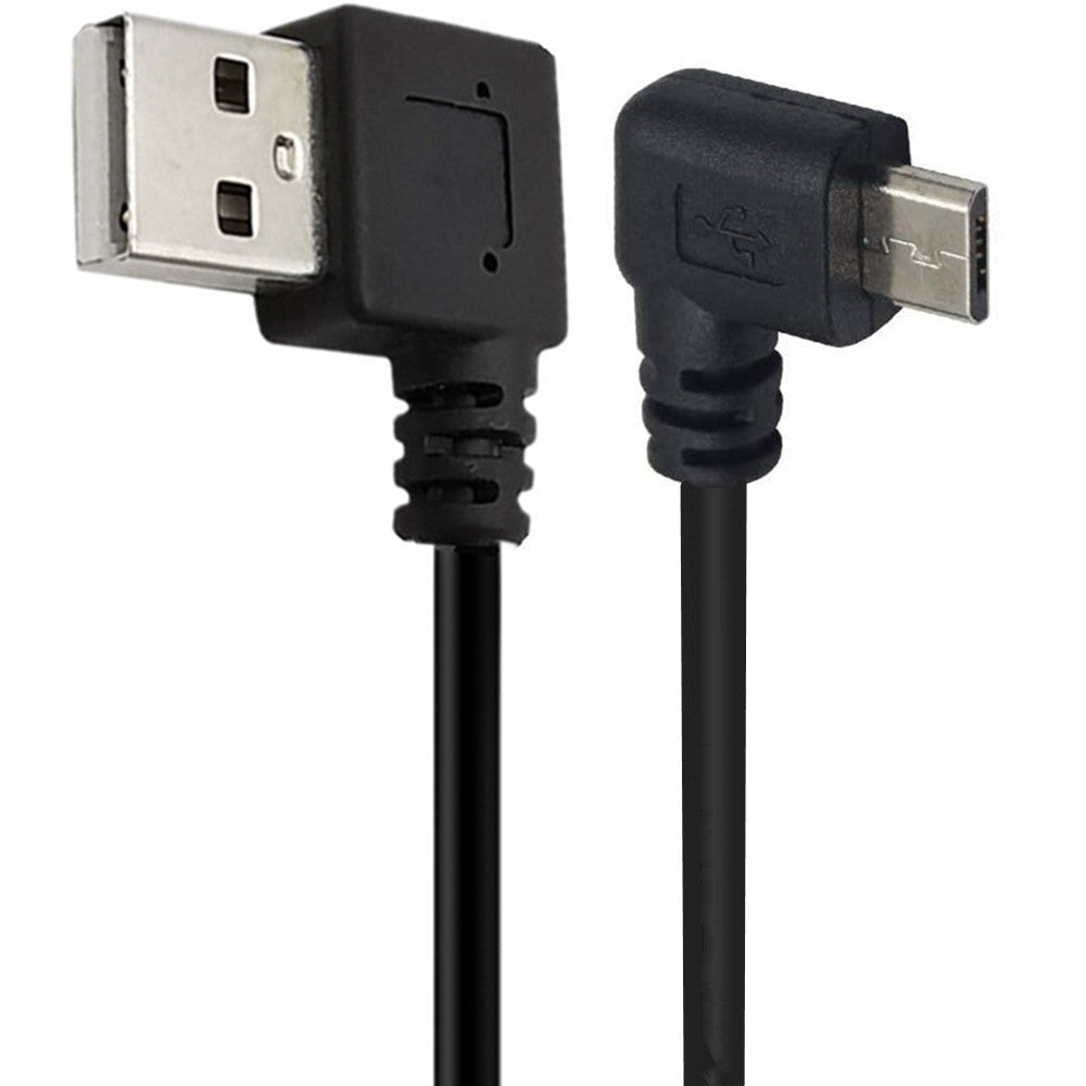USB 2.0 Type A to Micro B 5Pin Male Data Charging Cable | Left to Left Angle